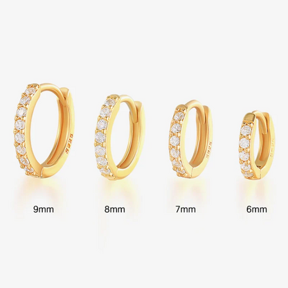 Delicate Pave Hoop Earrings S925